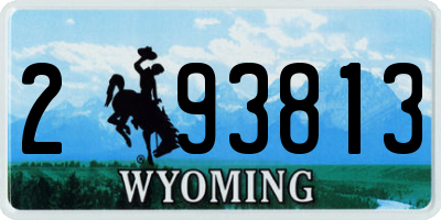 WY license plate 293813