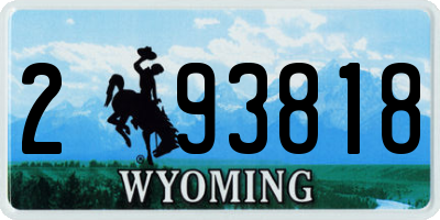 WY license plate 293818