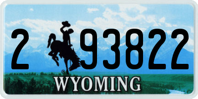 WY license plate 293822