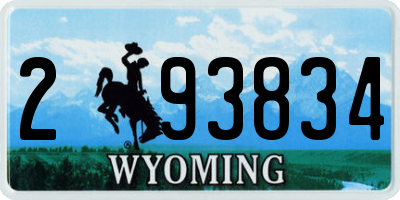 WY license plate 293834