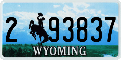 WY license plate 293837