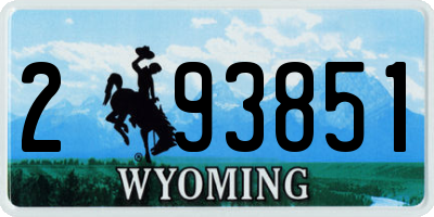 WY license plate 293851