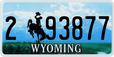 WY license plate 293877