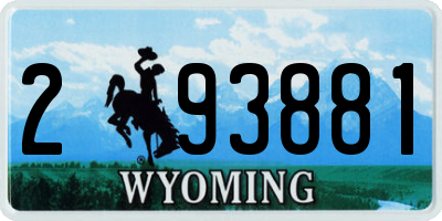 WY license plate 293881