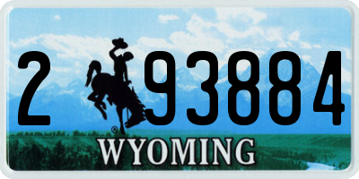 WY license plate 293884
