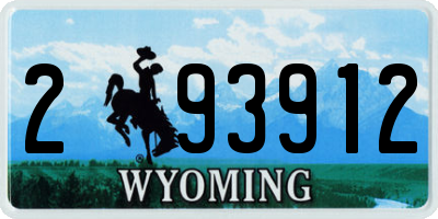 WY license plate 293912