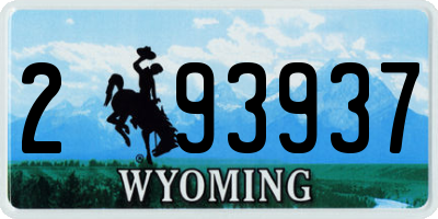 WY license plate 293937