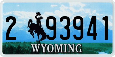 WY license plate 293941