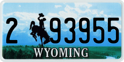 WY license plate 293955