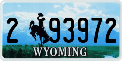 WY license plate 293972