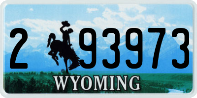 WY license plate 293973