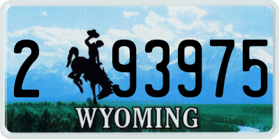 WY license plate 293975