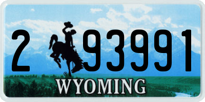 WY license plate 293991