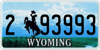 WY license plate 293993