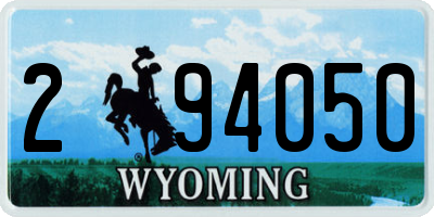 WY license plate 294050