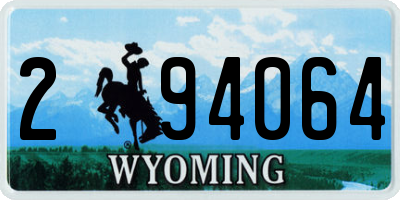 WY license plate 294064