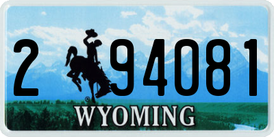 WY license plate 294081