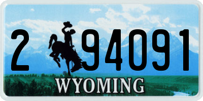 WY license plate 294091