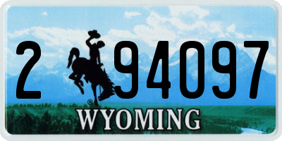 WY license plate 294097