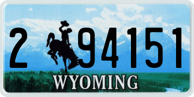 WY license plate 294151
