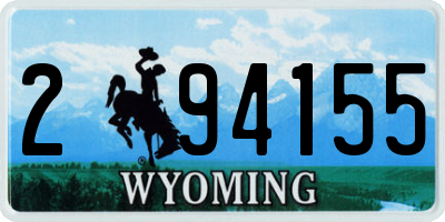 WY license plate 294155