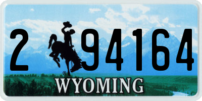 WY license plate 294164