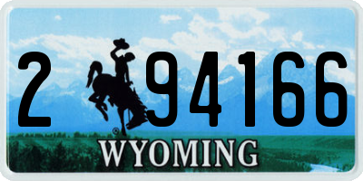 WY license plate 294166