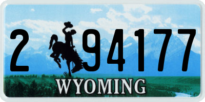 WY license plate 294177
