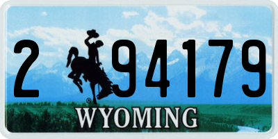 WY license plate 294179