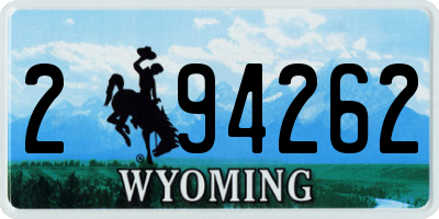 WY license plate 294262