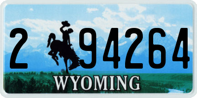 WY license plate 294264