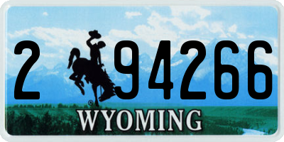 WY license plate 294266