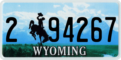 WY license plate 294267
