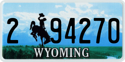 WY license plate 294270