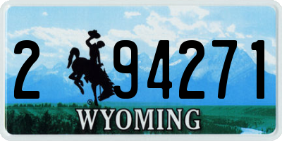 WY license plate 294271