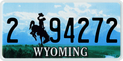 WY license plate 294272