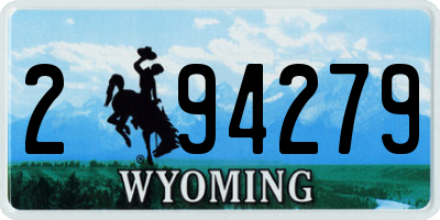 WY license plate 294279