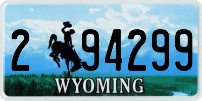 WY license plate 294299
