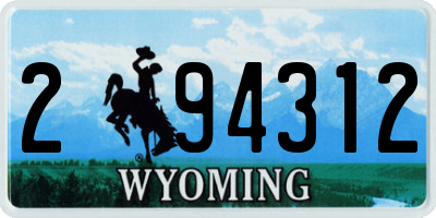 WY license plate 294312