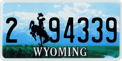 WY license plate 294339