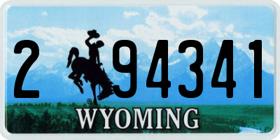 WY license plate 294341