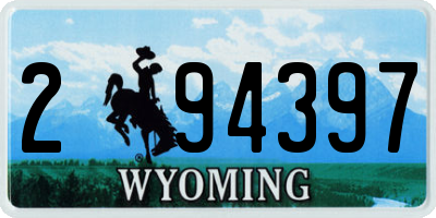 WY license plate 294397