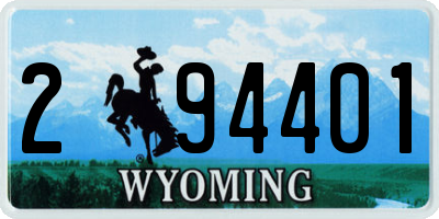 WY license plate 294401