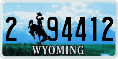 WY license plate 294412