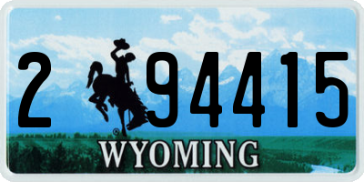 WY license plate 294415