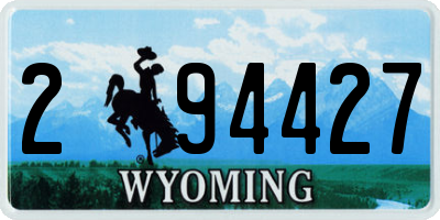 WY license plate 294427