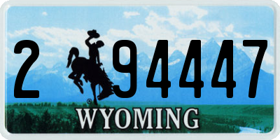 WY license plate 294447