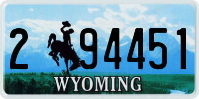 WY license plate 294451