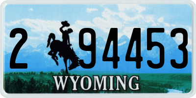 WY license plate 294453