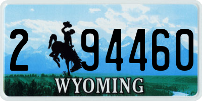 WY license plate 294460